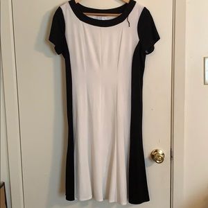 white and black dress